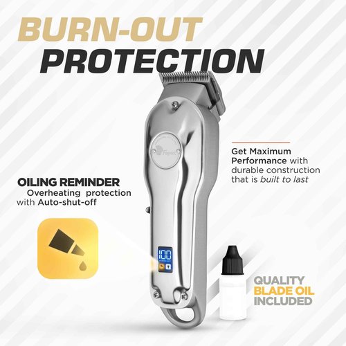 Fagaci Professional Hair Clippers and Trimmer Set - Cordless, 440C Blades