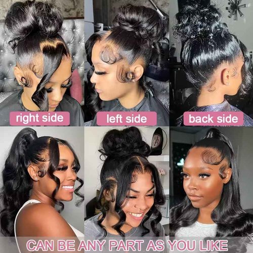 Gurxen Body Wave 360 Lace Front Wigs Human Hair 360 Full Lace Frontal Bob Wigs Human Hair Pre Plucked with Baby Hair Brazilian Virgin Hair Body Wave 360 HD Lace Front Wigs Human hair 14inch