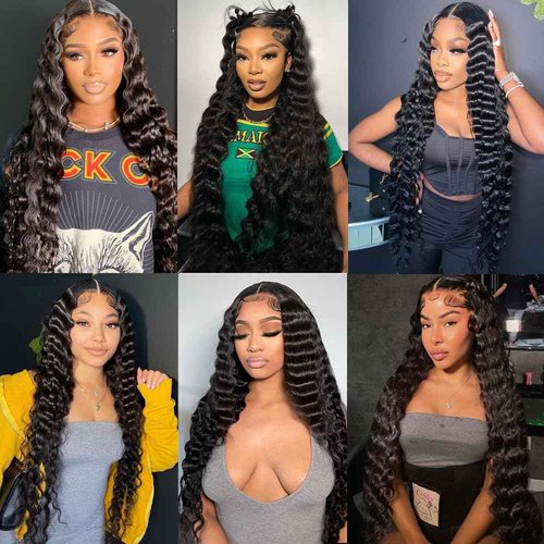 Ralisa 16A Loose Deep Bundles Human Hair Loose Deep Wave Bundles Brazilian Virgin Hair Deep Wave Bundles Hair Weave Extensions Human Hair Loose Wave Curly Hair Bundles