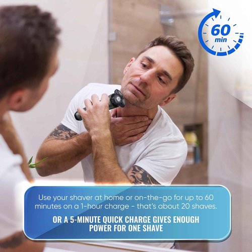 Philips Norelco Electric Shavers for Men, Rechargeable Wet/Dry Electric Shaver with SenseIQ Technology, Cordless Electric Razors for Men with Pop-up Trimmer, Travel Case