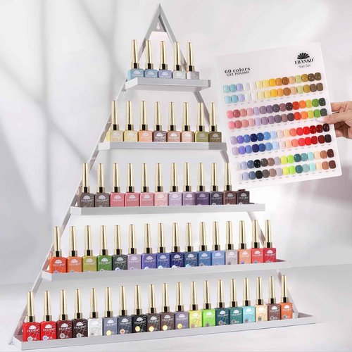 EBANKU 60 Colors Gel Nail Polish Set Same Color Same Bottle with No Wipe Base Top Coat Soak Off Gel Polish Kit Nail Art Manicure Salon DIY at Home for Women