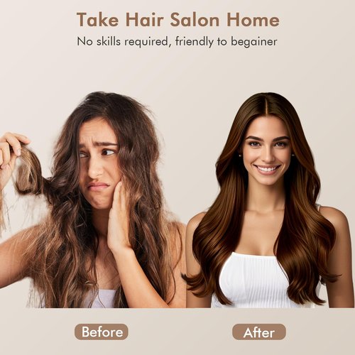 2-in-1 Blow Dryer Brush & Hair Straightener, Ionic & Ceramic Thermal Brush with Adjustable Heat & Cool Shot, 110000 RPM Motor High-Speed Motor for Frizz-Free, Smooth & Voluminous Hair, White with Comb