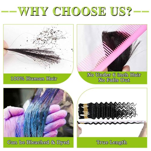 Human Braiding Hair for Boho Braids 75g 24 Inch Deep Water Wave Bulk Human Hair for Braiding No Weft 12A Boho Curly Human Hair for Braiding 10 Bundles/Pack Natural Color