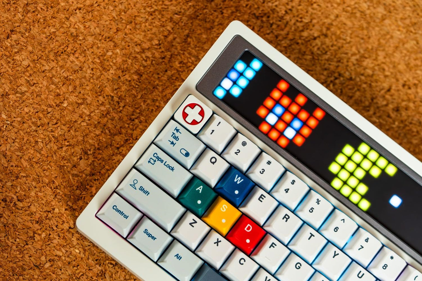 Angry Miao AM RGB 65 Wireless Creamy Mechanical Gaming Keyboard. 68-Key Tri-Mode 2.4G Bluetooth Wireless. Custom LED Screen. Hot-Swap Switch. High-End RGB Gaming Accessories for PC & Mac - Cloud White