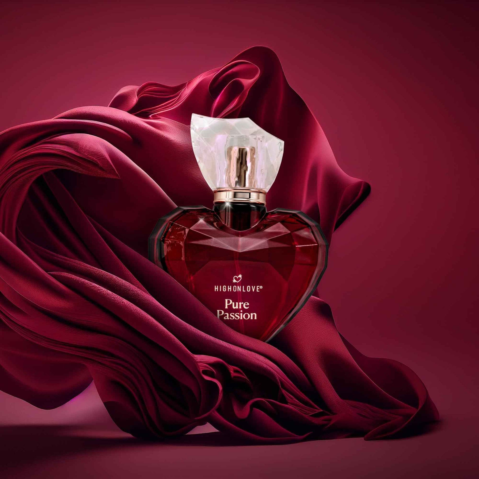 HIGHONLOVE Pure Passion Perfume - Floral, Fruity Fragrance for Women with Notes of Bitter Orange, Damson Plum, Jasmine, Rose & Vanilla - Crafted with Clean Ingredients by High On Love (80 ml)