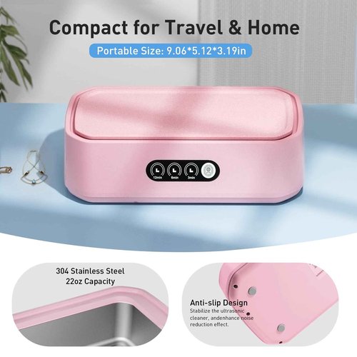 WINTERCRUSH Ultrasonic Denture Cleaner: Deep Cleaning Machine for False Teeth & Retainers- 650ML Stainless Steel Tank-3 Timer Settings