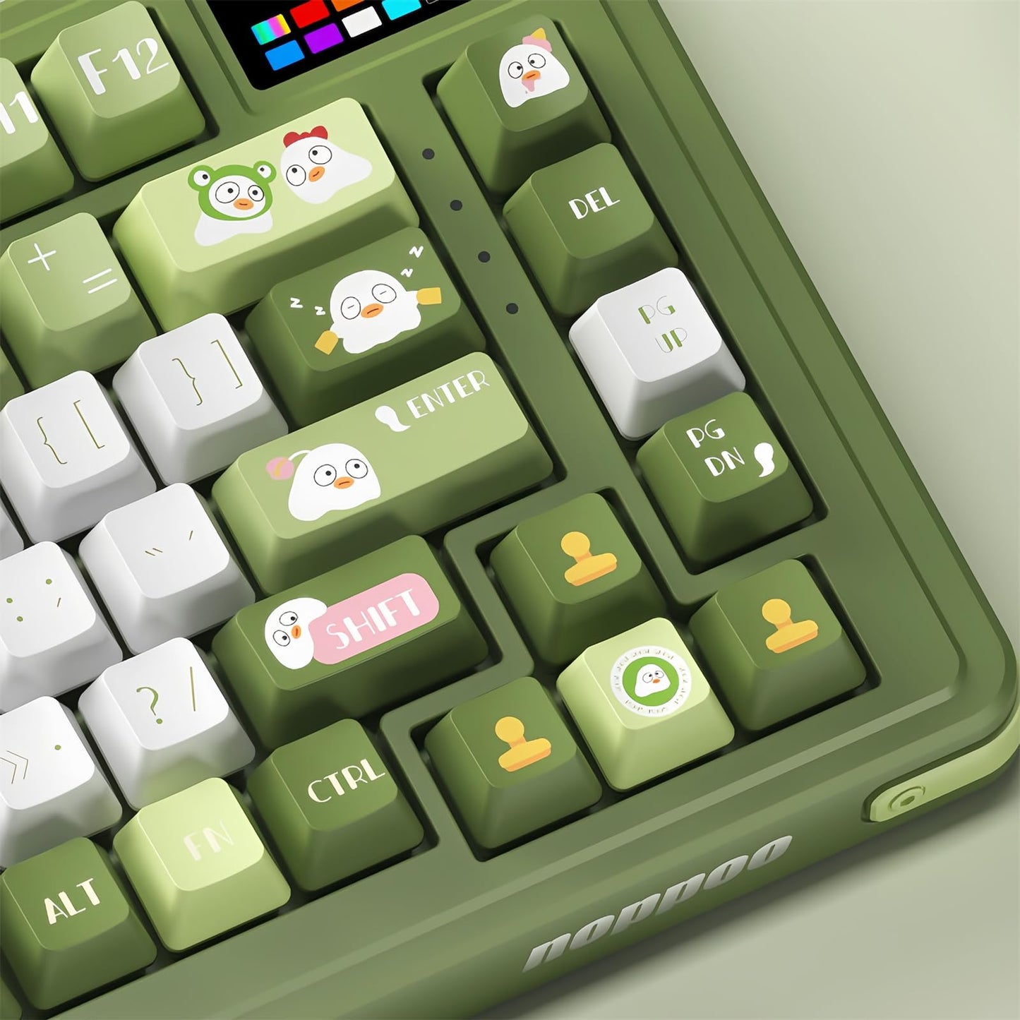 ZMX Cute Keyboard Keycaps,PBT Dye-Sub Custom Keycaps Set Cherry Profile 124 Keys Full Size Keycaps for ANSI Layout Cherry MX Switches 75% 60% Mechanical Gaming Keyboard Kawaii Cartoon Keycaps (02)