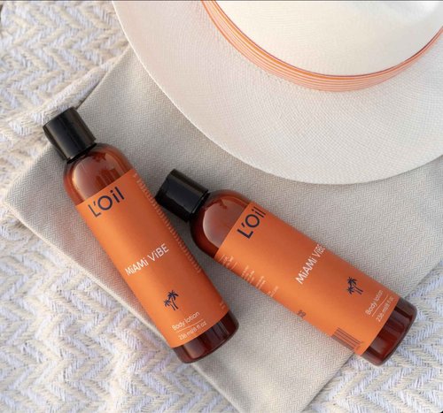 L'Oil Body lotion, Miami Vibe. Super Anti-Aging, Hydrating, Anti-wrinkle, Antioxidant, Anti-stretch marks. From head-to-toe. 24 Hour Moisture. 8 fl oz