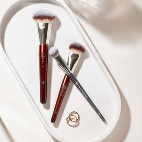 BK Beauty Brushes Set - A506, 109 & 101 Concealer, Contoured Foundation, and Mini Foundation Brushes - Essential Makeup Brush Trio for Flawless Application
