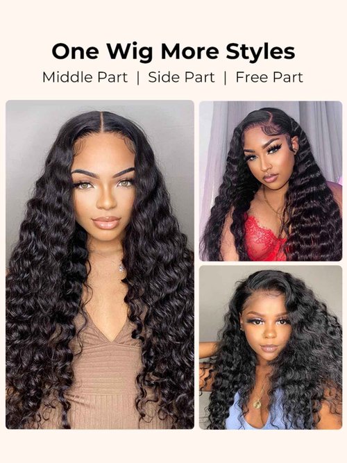 Wiggins Wig Loose Deep Wave Lace Front Wigs Human Hair 4x7 Ready To Go Glueless Wigs Human Hair Pre Plucked Loose Deep Wave Human Hair Wig Pre Cut Lace Pre Bleached Glueless Wigs For Women 14 Inch