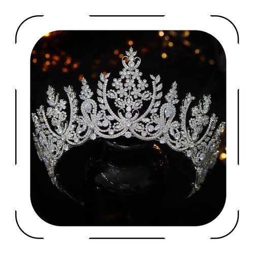 Jorsnovs Luxury Cubic Zirconia Saudi Arabia Big Tiaras CZ Zircon Tall Crowns Royal Hair Jewelry Accessories Wedding Birthday Party Headband Gift for Women