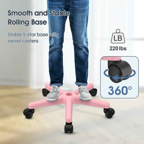 Salon Cart Tray Tattoo Tray for Hair Stylist Salon Trolley Cart with Wheels Rolling Trolley-Pink