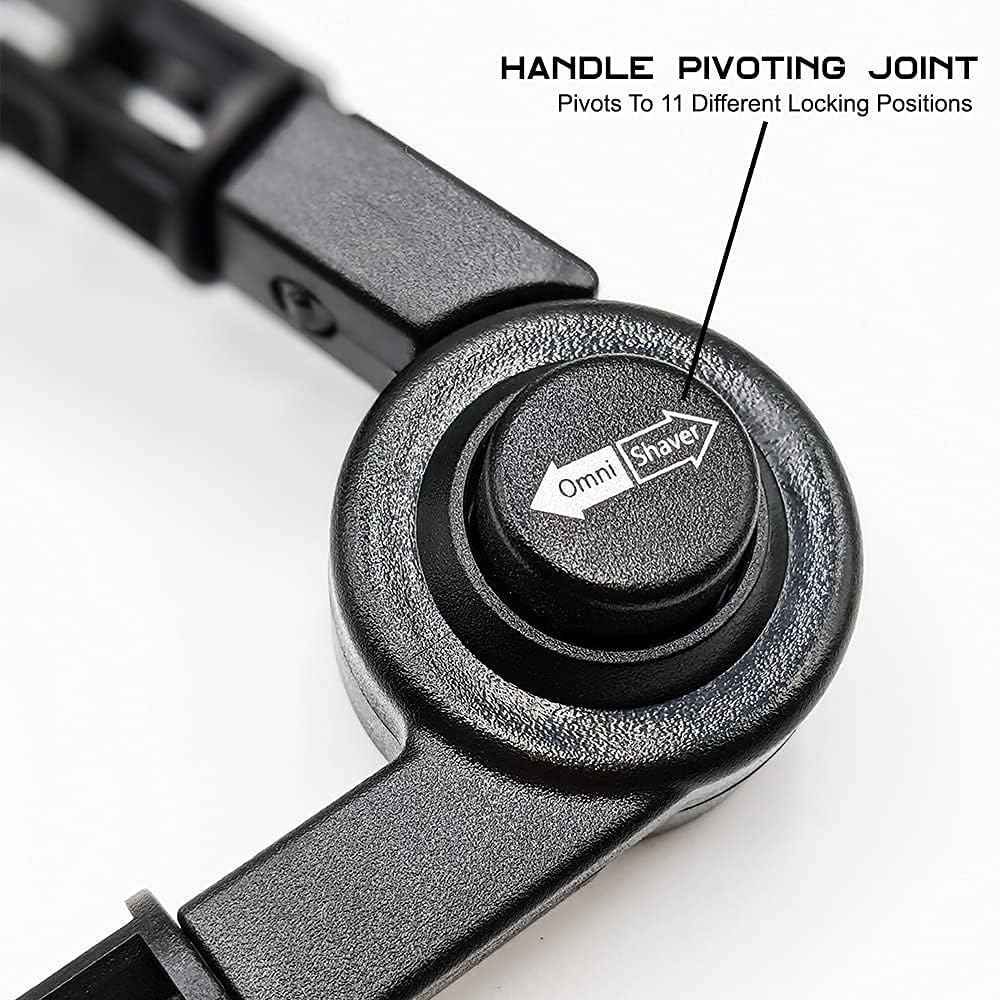 OmniShaver Ergonomic Maintenance Back Shaving Kit - Extendable Handle with Dual Shave Heads for Easy Reach - Includes Lotion Spreader - Self-Cleaning & Self-Stropping - Maintenance Back Shaver for Men