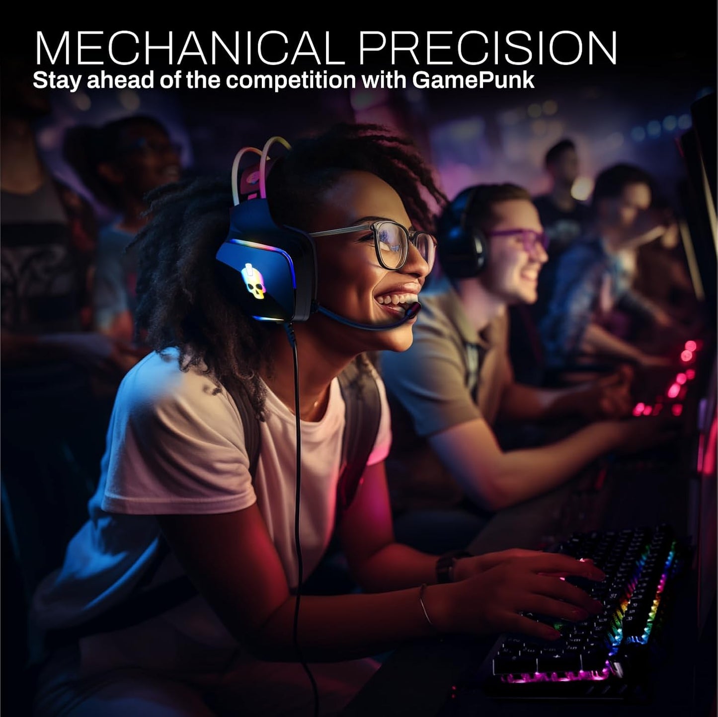 6-Piece Codebreakers PC Gaming Bundle with Large RGB Mousepad, RGB Mechanical Keyboard Hub, Gaming Headset, RGB Headset Stand, Gaming Mouse, and 3-Foot RGB Light Strip