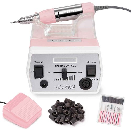 Makartt Nail Drill - Portable Electric Nail File Machine Geneviere E File Pink JD700 Professional 30000RPM Manicure Drill for Acrylic Nails Poly Nail Gel Polish Beauty Gift