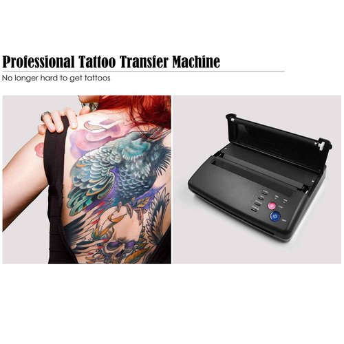 BIOMASER Tattoo Stencil Printer for Tattooing,Tattoo Printer Transfer Stencil Machine Drawing Thermal Maker Copier with 20 Transfer Papers（Black
