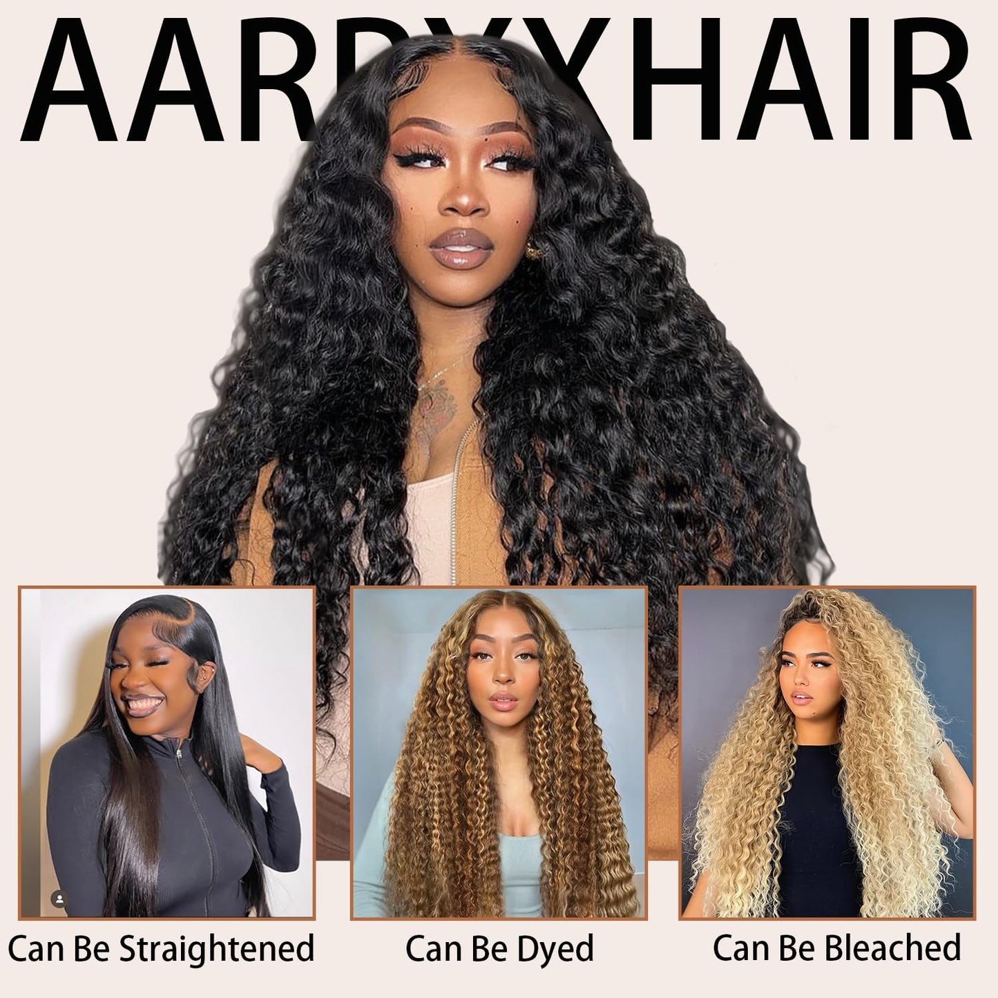 12A Human Hair Bundles with Closure-Deep Wave Bundles 14 16 18+12 Inch 5x5 HD Lace Closure Water Wave, Wet and Wavy 100% Brazilian Virgin Deep Curly 3 Bundles Human Hair Quick Weave Bundle for Women