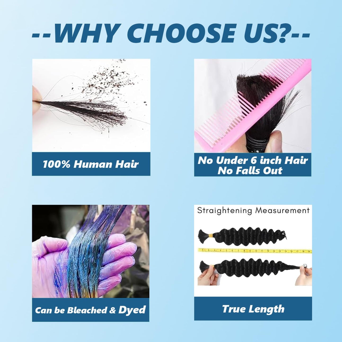 Human Braiding Hair 24 inch 110g Jerry Curly 12A Real Human Hair Boho Human Hair For Braiding No Weft 2 Braids Per Pack Wet and Wavy Human Hair Braiding Hair Natural Black