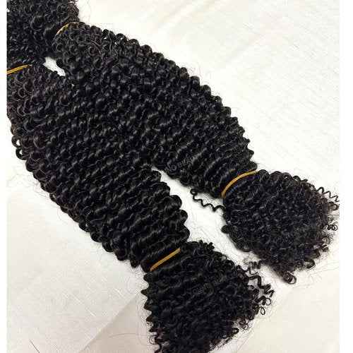 Afro Kinky Curly Bulk Human Hair for Twists/Braids/Permanent Micro Locs Bulk Human Hair Extensions For Braiding 100g/Bundles 20inch Natural Black