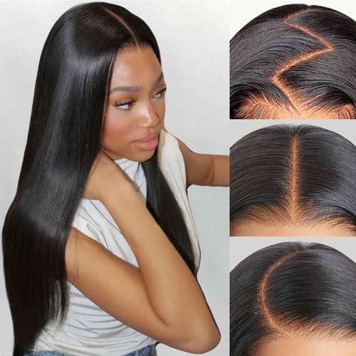 ekaibaoek 13x6 Lace Front Human Hair Wig, 100% Human Hair 180 Density, HD Lace Frontal Wig, Pre-Plucked Glueless Wigs, 28inch