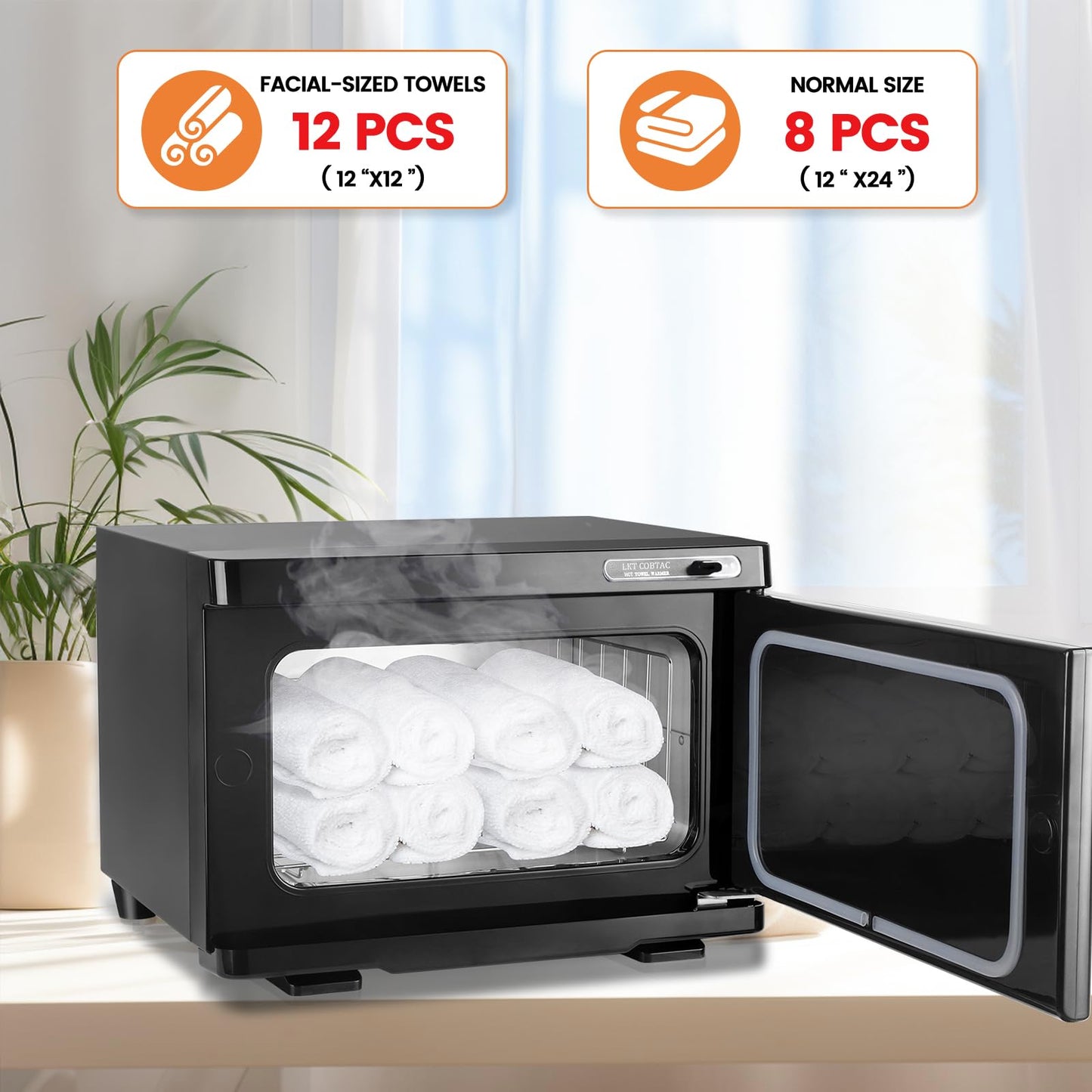 LKT COBTAC Hot Towel Warmer,Medium Towel Warmer Cabinet,Spa Hot Towel Caddy for Facial (8L Capacity)