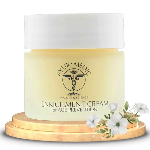 Ayur-Medic Nature and Science Enrichment Cream – 2 oz Mature, Devitalized, and Sun-Damaged Skin. Contains Palmitoyl Tripeptide-5, CoQ, 10 Plus Ingredients to Deeply Moisturize Skin
