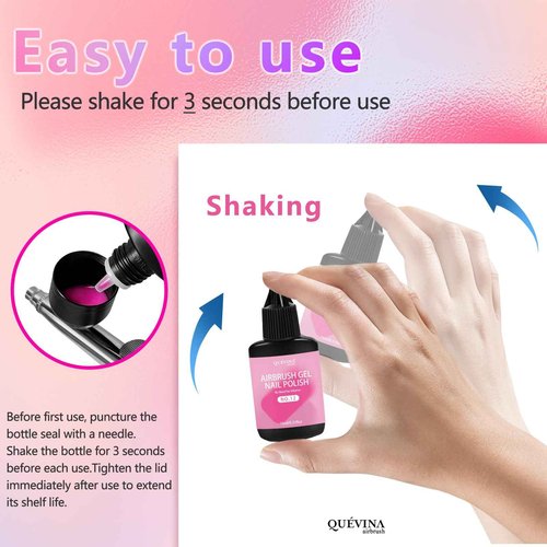 QUEVINA 28 Hot Colors Airbrush Gel Nail Polish Set – Safe, Odorless Formula for Stunning Nail Art – No Dilution Needed, Long-Lasting & Vibrant Shades 28X15ml