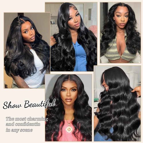 Gurdan Body Wave Lace Front Wigs Human Hair Pre Plucked 200 Density HD Lace Frontal Wig With Baby Hair 13x6 Lace Front Wigs Natural Color Glueless Wigs 22 Inch