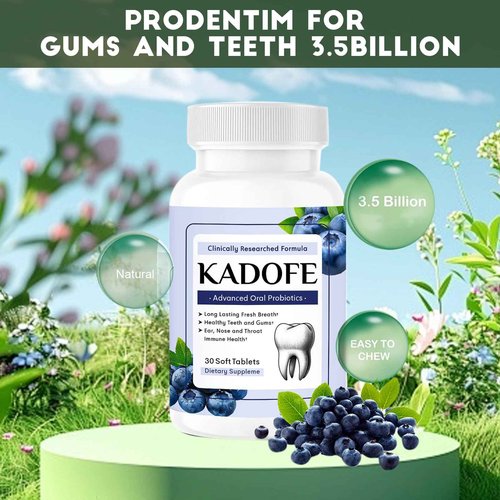 Kadofe Oral Probiotics for Teeth and Gums & Fresh Breath - Gum Restore & Bad Breath Treatment for Adults |3.5 Billion Advanced Oral Probiotics for Bad Breath, Chewable 30 Tablets (Mixed-4pcs)