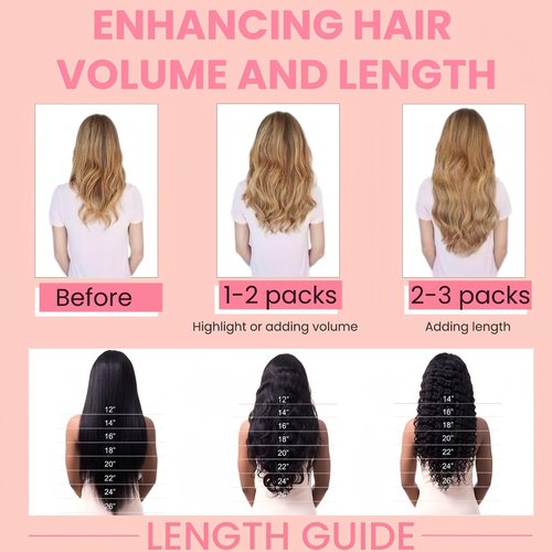 FUOTONBUTY Clip in Extensions Real Human Hair 7pcs, Natural and Seamless 90g (Ombre Dark Brown to Chestnut Brown, 18 inch)
