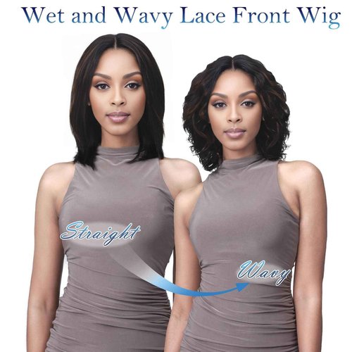ManeMajesty Ombre Curly Wave Lace Front Wigs Wear and Go Glueless Wigs Human Hair Pre Plucked Pre Cut Wet and Wavy Lace Front Wig180% Density T Part Honey Blonde and Brown Mixed Wig(FS4/27,12inch)