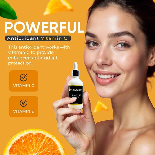 Hummingbird Radiance: Vitamin C Serum with Hyaluronic Acid and Vitamin E, Anti-Aging Face Serum for Dark Spots, 2 fl oz.