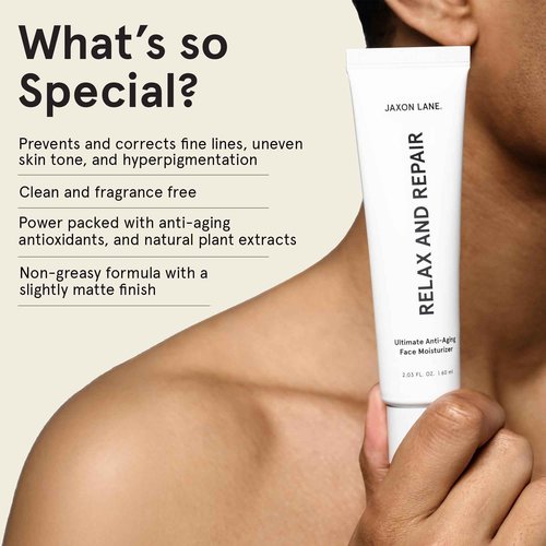 JAXON LANE RELAX AND REPAIR Anti Aging Face Moisturizer for Men | Anti Wrinkle Cream, Night Cream, Eye Cream with Niacinamide (Vitamin B3), Hyaluronic Acid, Vitamin E & Ceramides For Skin (2Tubes)