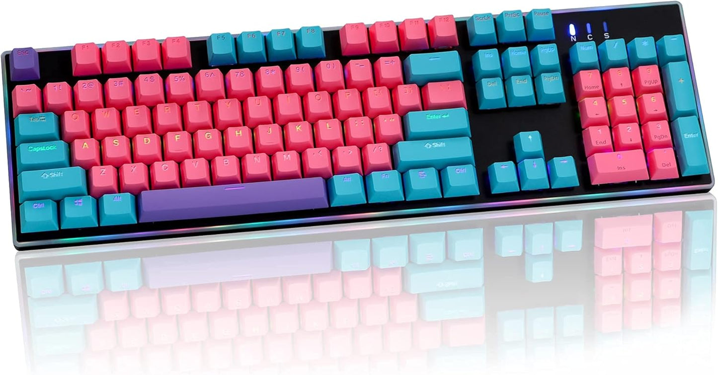129 Keys PBT Keycaps Dye-Sublimation Keycap XDA Profile Custom Keycaps Anime Keycap Set for 60% 75% 100% MX Switches Mechanical Gaming Keyboard(Peach Cat)