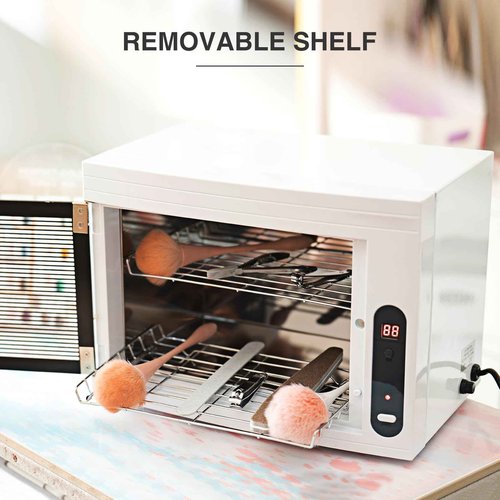 BRBLUERISE Nail Tool Cleaning Machine 17L Big Capacity UV Sanitizer Cabinet Salon Equipment for Spa Beauty Home Metal Tools