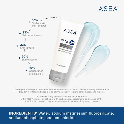 ASEA - RENU28 Redox Gel - Clean Beauty Skincare with Redox Molecules - Improves Elasticity, Smooths Fine Lines, Enhances Tone & Texture - 90 ml