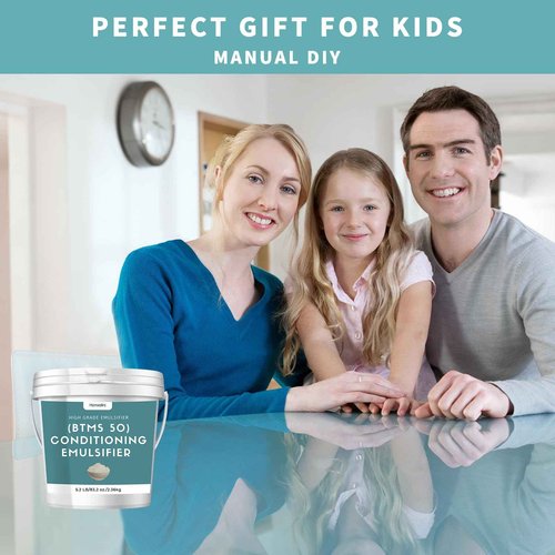 5.2 lb BTMS 50 Conditioning Emulsifier for Making Leave-in Conditioner, Premium BTMS 50 Conditioning Emulsifier Granules, Higher Activity than BTMS 25, Suitable for Making Lotions, Shampoos and More