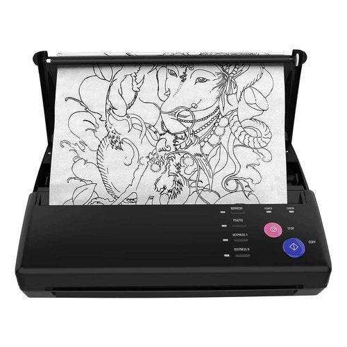 BIOMASER Tattoo Stencil Printer for Tattooing,Tattoo Printer Transfer Stencil Machine Drawing Thermal Maker Copier with 20 Transfer Papers（Black