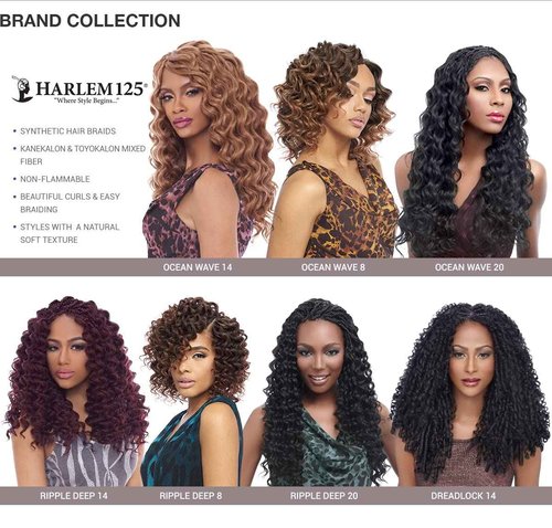 Harlem 125 Harlem125 Synthetic Hair Braids Kima Braid Ocean Wave 8'' (5-pack, T1B/27)