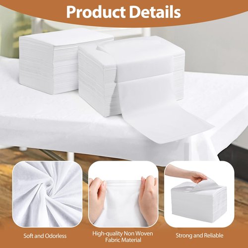 300 Pcs Disposable Massage Table Sheets 31" x 71 Disposable Bed Sheets Non Woven Fabric SPA Bed Cover Breathable for Massage Beauty Tattoos