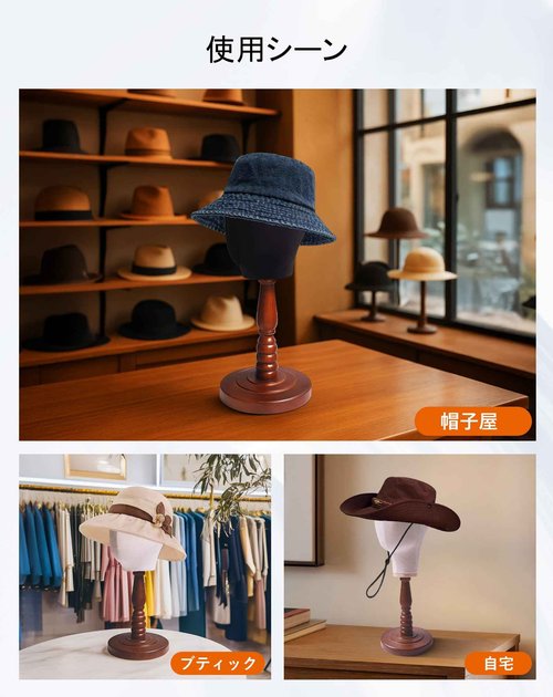 UnPinnable Canvas Mannequin Head Wig Head Stand Mannequin Head Hat Display Wig Head Hat Racks Standing Wig Holder Fabric Mannequin Head Stand for Wigs, Hats, Caps, Headdress, Canvas Dome+Wood Base