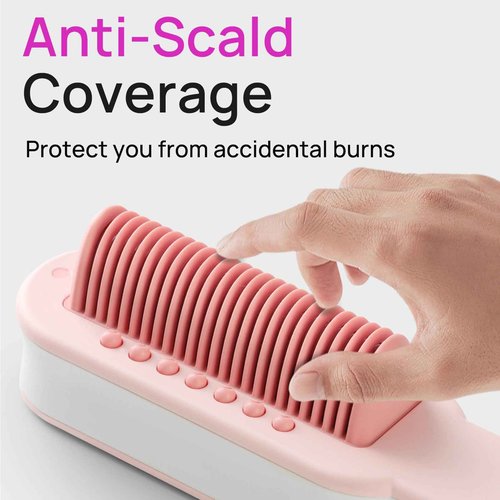 Aniekin 3 in 1 Steam Hair Straightener Brush, 4 Temp Settings & Steam Reduces Damage, Nourishes Hair, and Expedites Straightening, Dual Voltage, Professional Styling Tools