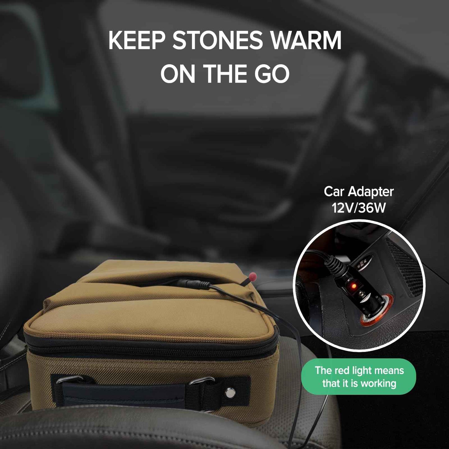 Goodtar Portable Hot Stones Warmer Set Spa Salon Massage Digital Electric Heater Kit with 16 Basalt Stones