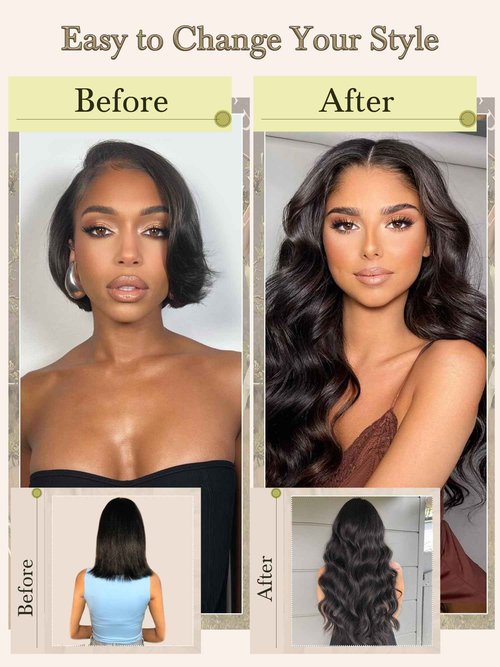 Human Hair Bundles Hair Extensions Body Wave Bundles Human Hair 14 16 18 20 Inch 100% Unprocessed Brazilian Virgin Hair Quick Weave Bundles Human Hair Natural Black