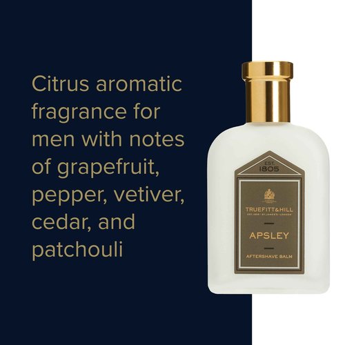 Truefitt & Hill Luxury Aftershave Balm - Apsley - Premium Soothing Moisturizer with Aloe Vera Extract - Ideal for Sensitive Skin, Razor Burn Relief, and a Silky Smooth Finish - 3.38 oz.