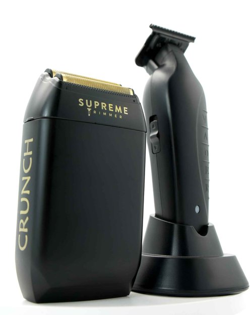 Supreme Trimmer Vader Trimmer & Crunch Foil Shaver Barber Haircutting Kit | Professional DLC T-Blade Beard Trimmer ST3778 & STF602 Waterproof IPX6 Shaver Set | (Black)