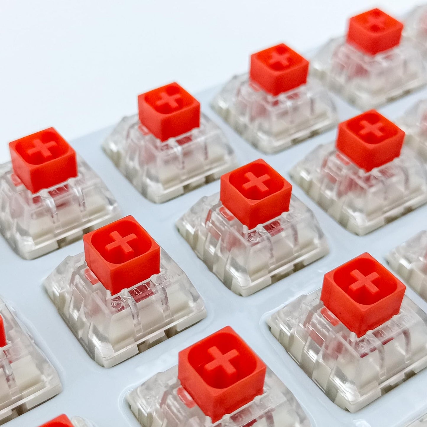 Zjmehty Kailh Box Red Switches for Mechanical Keyboard,3-Pin 45gf Linear/Factory Lubed/Dust&Waterproof Switches(Kailh Box Red,108Pcs)