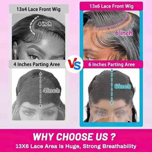 TOYERE 30 Inch 13x6 Deep Wave HD Lace Frontal Wigs Human Hair Natural Black Color Pre Plucked with Baby Hair Natural Hairline