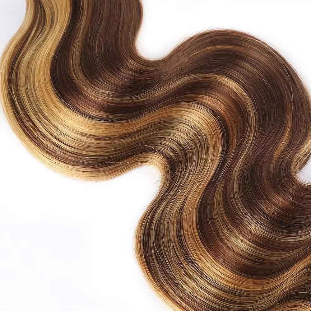 30 32 34 inch Ombre Bundles Human Hair Honey Brown Bundles P4/27 Human Hair Bundle Highlight Body Wave Bundle