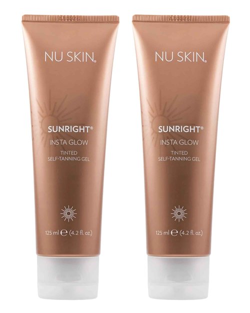 Nu Skin Sunright Insta Glow Self Tanner Gel | Natural Summer Tan for Face & Body | Beauty & Skin Care | Vitamin E & Avocado Oil | Natural Body Bronzer with DHA & Amino Acids | 4.2 oz | 2 Pack